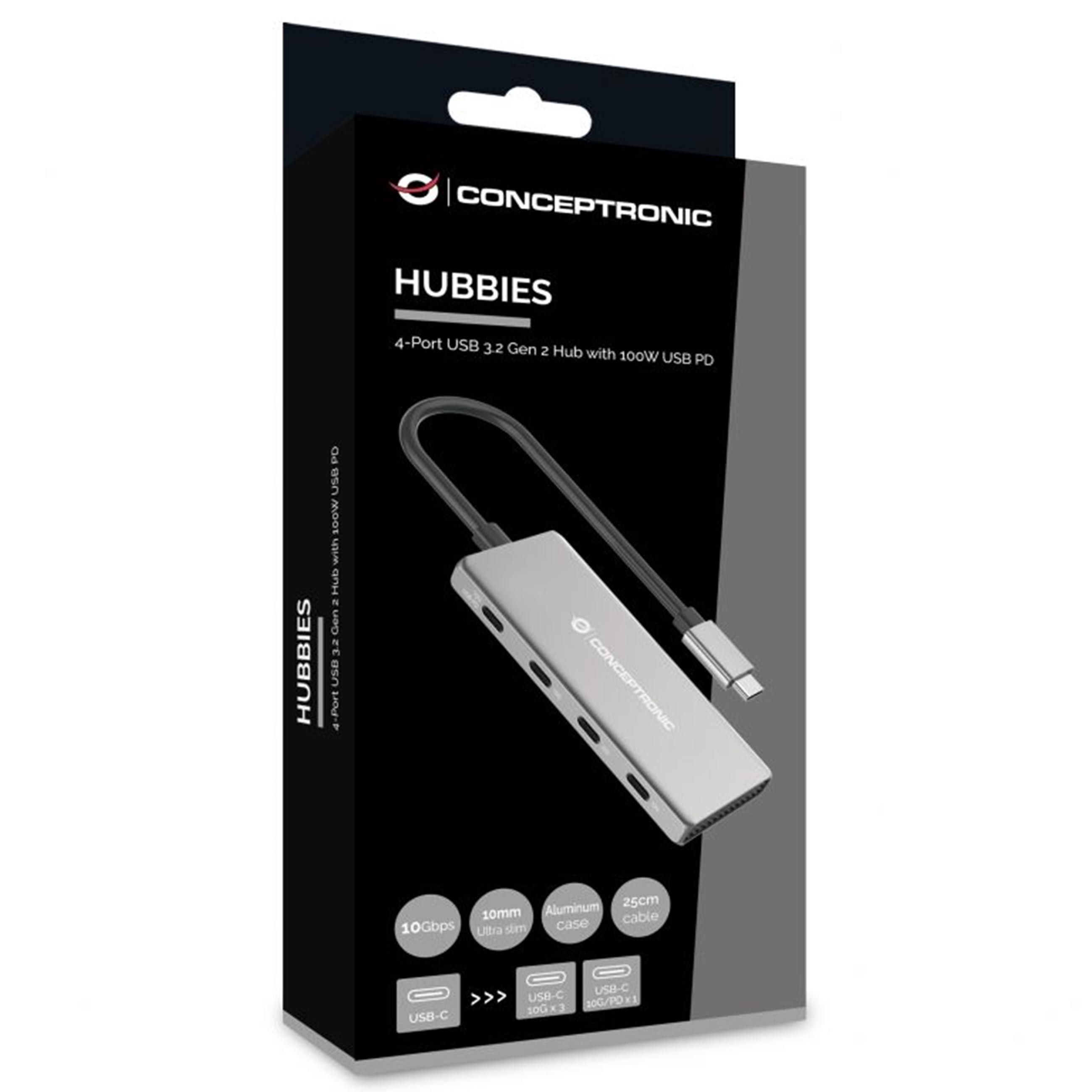 Conceptronic HUBBIES16G 4 Port - USB-C Hub