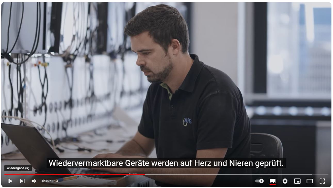 der Screenshot zeigt eine Szene der Datenlöschung aus dem AfB-Video